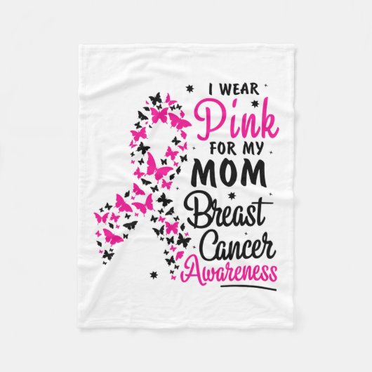 Couverture Polaire Portez Du Rose Pour Ma Mère Sensibilisation au can (Devant)