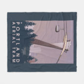 Couverture Polaire Portland, scène de tram d'OregonAerial (Devant (Horizontal))