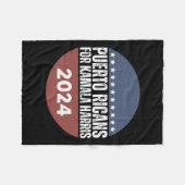 Couverture Polaire Portoricains Pour Kamala Harris 2024 (Devant (Horizontal))