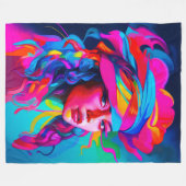 Couverture Polaire Portrait Abstrait vibrant (Devant (Horizontal))