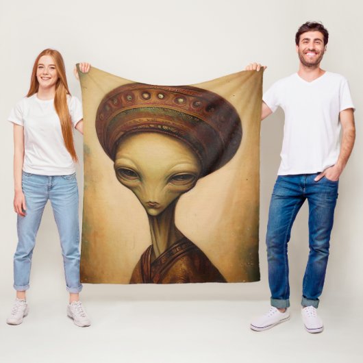 Couverture Polaire Portrait Alien antique (En situation)