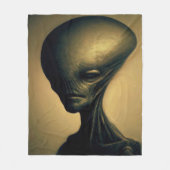 Couverture Polaire Portrait Alien tiré à la main (Devant)