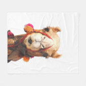 Couverture Polaire Portrait animal du désert de chameau (Devant (Horizontal))