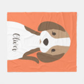 Couverture Polaire Portrait de chien marron et blanc mignon (Devant (Horizontal))