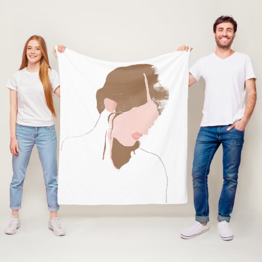 Couverture Polaire Portrait de contours moderne (En situation)