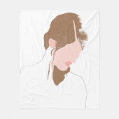 Couverture Polaire Portrait de contours moderne (Devant)
