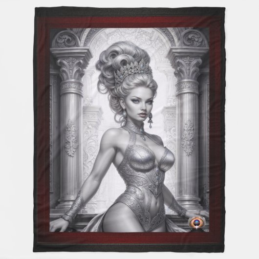 Couverture Polaire Portrait de Drusella Arkaevis AI Art par Xzendor7 (Devant)