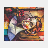 Couverture Polaire Portrait de femme en verre Abstrait (Devant (Horizontal))