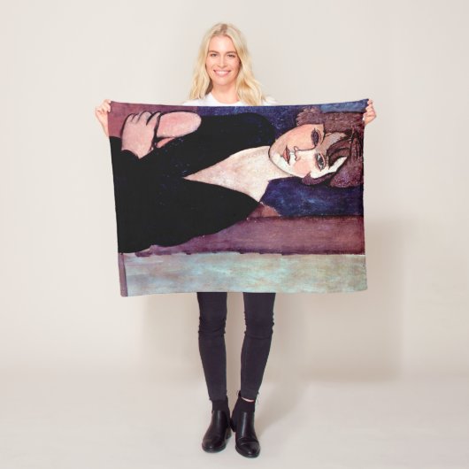 Couverture Polaire Portrait de femme, Modigliani (En situation)