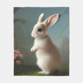 Couverture Polaire Portrait de lapin mignon (Devant)
