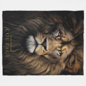 Couverture Polaire Portrait de lion Courage (Devant (Horizontal))