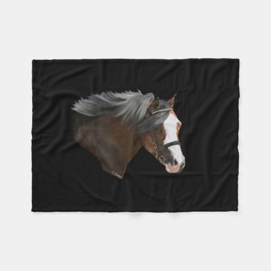 Couverture Polaire Portrait de Poney Gallois (Devant (Horizontal))