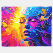 Couverture Polaire Portrait de rayonnement émotionnel (Devant (Horizontal))