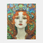 Couverture Polaire Portrait d'une belle femme en verre tendu (Devant)