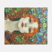 Couverture Polaire Portrait d'une belle femme en verre tendu (Devant (Horizontal))