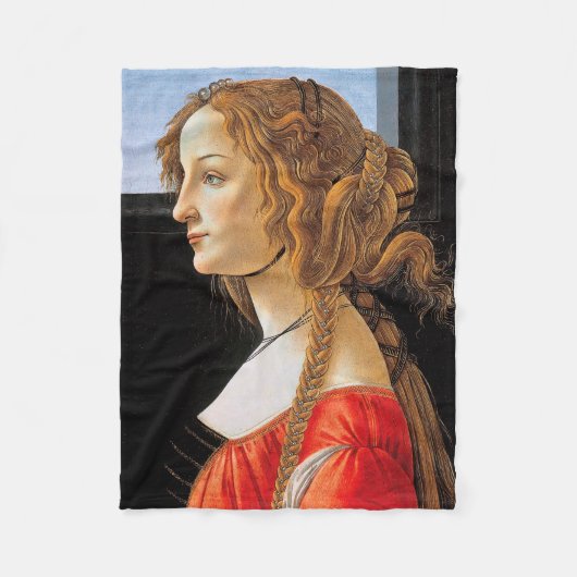 Couverture Polaire Portrait d'une dame, Sandro Botticelli (Devant)