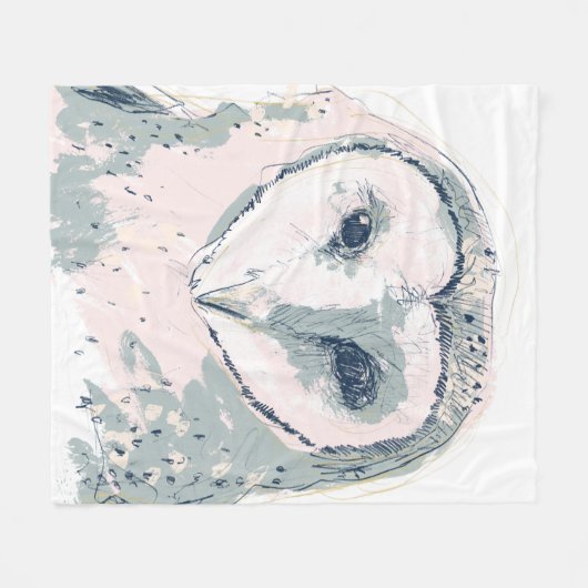 Couverture Polaire Portrait funky Owl (Devant (Horizontal))