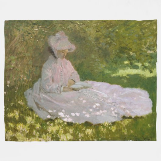 Couverture Polaire Portrait impressionniste de printemps, Claude Mone (Devant (Horizontal))