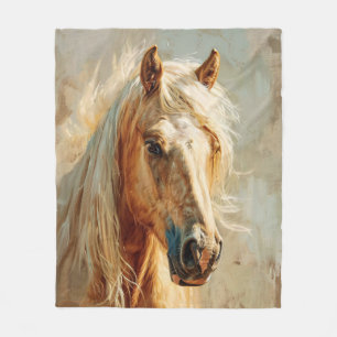 Couverture Polaire Portrait Palomino Horse