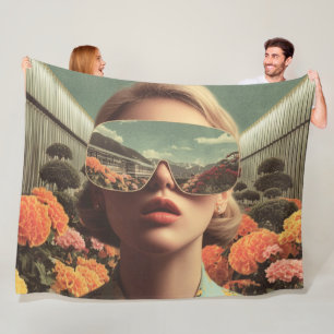 Couverture Polaire Portrait surréaliste avec des lunettes de soleil r