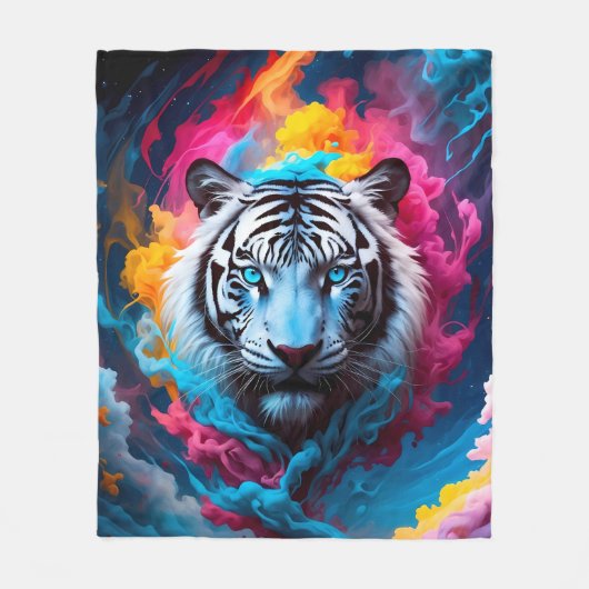 Couverture Polaire Portrait Tiger mignon (Devant)