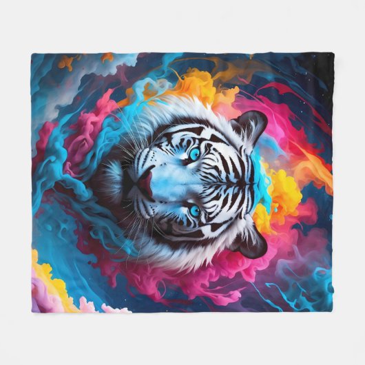 Couverture Polaire Portrait Tiger mignon (Devant (Horizontal))