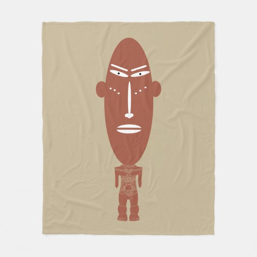 Couverture Polaire Portrait tribal africain Abstrait (Devant)