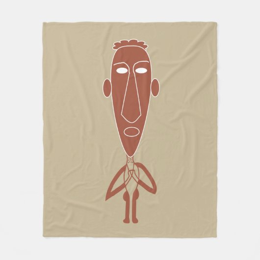 Couverture Polaire Portrait tribal africain Abstrait (Devant)