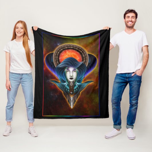 Couverture Polaire Portrait Trilia Red Nebula (En situation)