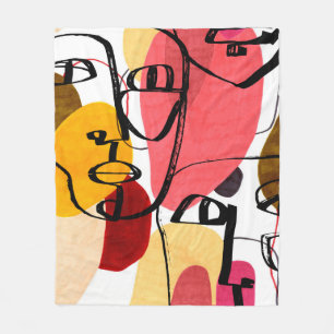 Couverture Polaire Portraits of a woman in modern abstract style. Han