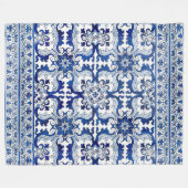 Couverture Polaire Portugal Lisbonne Azulejo Tuile Motif hiver (Devant (Horizontal))