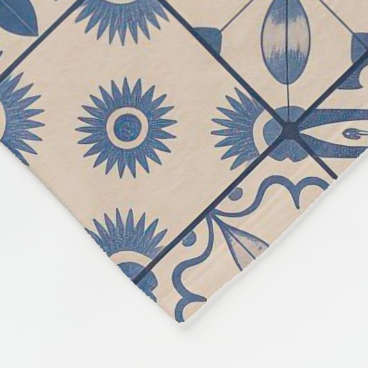 Couverture Polaire Portuguese Azulejo Tile Fleece Blanket – Cozy Blue (Coin)