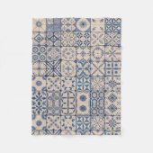 Couverture Polaire Portuguese Azulejo Tile Fleece Blanket – Cozy Blue (Devant)