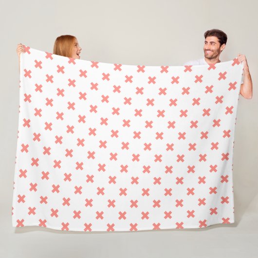 Couverture Polaire Poser les points de croix sur blanc (En situation)