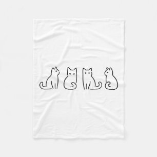 Couverture Polaire Poses de chat Art minimaliste Amoureux des chats