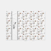 Couverture Polaire Poseur anglais blanc nommé personnalisé (Devant (Horizontal))