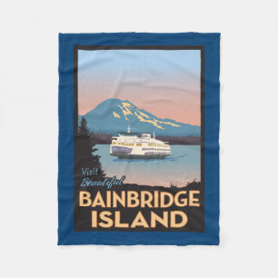 Couverture Polaire Poster Art de style rétro de l'île de Bainbridge