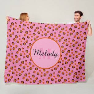 Couverture Polaire poster de animal de cheetah rose vif Monogram
