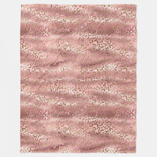 Couverture Polaire Poster de animal léopard doré rose Glam (Devant)