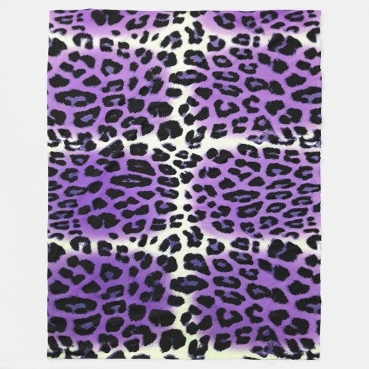 Couverture Polaire Poster de animal Leopard mignon et violet (Devant)