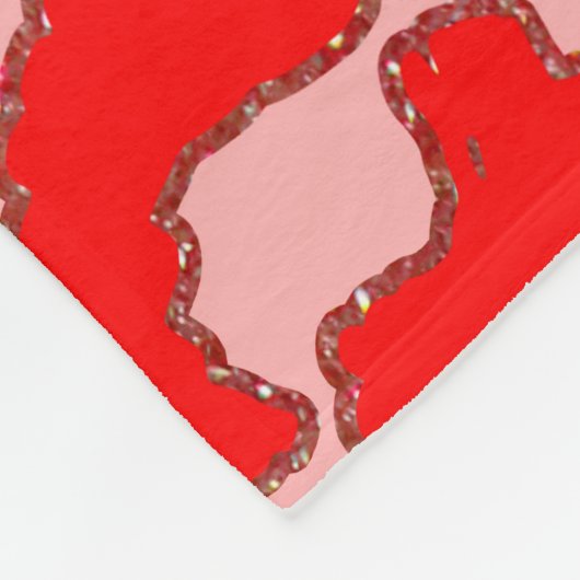 Couverture Polaire Poster de animal léopard rouge moderne (Coin)