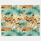 Couverture Polaire Poster de animal noir Turquoise or (Devant (Horizontal))