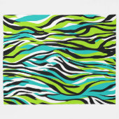 Couverture Polaire Poster de animal Turquoise Et Vert Zebra Stripes (Devant (Horizontal))