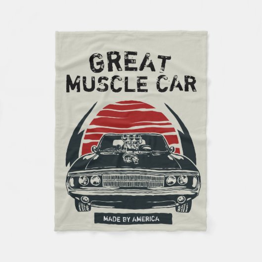 Couverture Polaire Poster de la voiture musculaire (Devant)