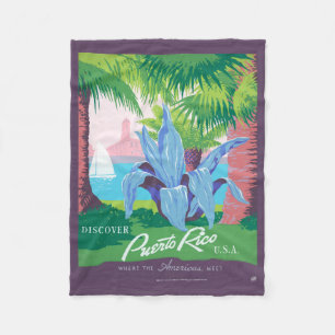 Couverture Polaire Poster Vintage voyage Promotion Porto Rico 2