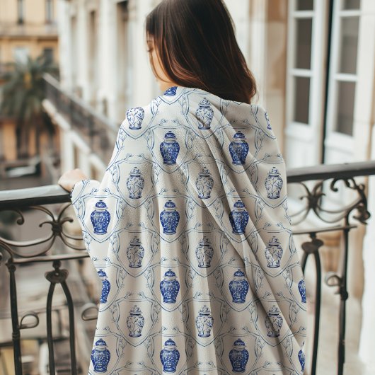 Couverture Polaire Pot à gingembre en chinoiserie avec monogramme 
