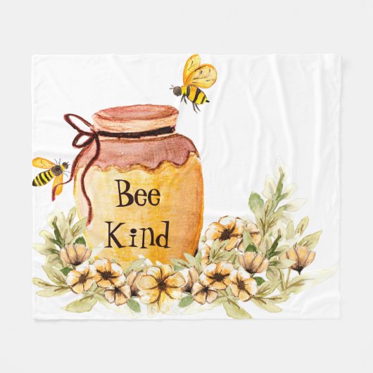 Couverture Polaire Pot de miel Bee kind (Devant (Horizontal))
