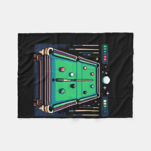 Couverture Polaire Pot Pixelated 8 bits Billiards (Devant (Horizontal))