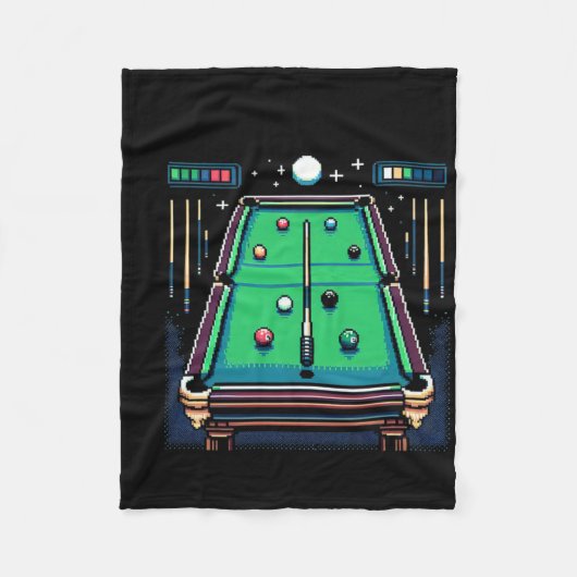 Couverture Polaire Pot Pixelated 8 bits Billiards (Devant)
