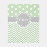 Pote vert et gris Pointe Chevron Monogramme